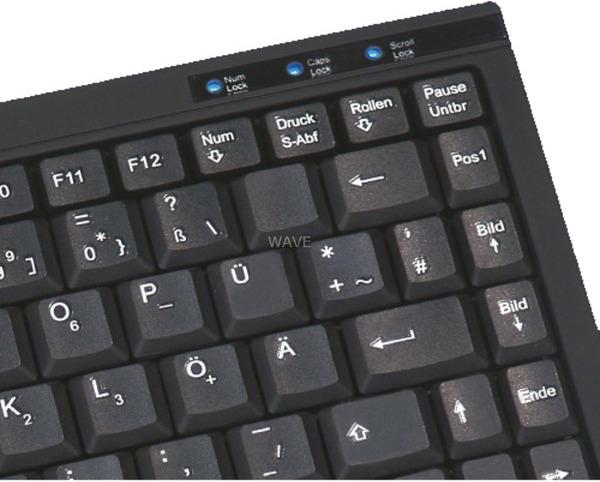Actual product image KeySonic TAS ACK-540U+ Corded (DE) MINI Touchpad SoftSkin bw (DE, Cable)