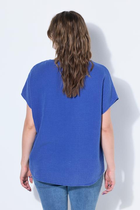Actual product image Studio Untold Oversized Cap Sleeve Muslin Blouse (58)