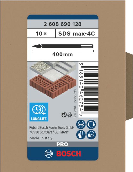 Immagine prodotto Bosch Professional Zubehör Set di scalpelli a punta PRO SDS max-4C, 400 mm