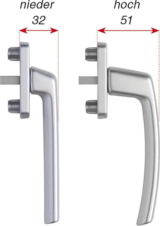 Actual product image Maco Balcony door handle half set HARMONY - outside high, titanium anodised