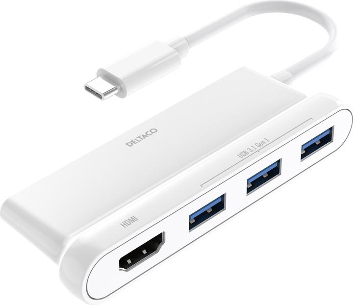 Produktbild Deltaco USBC-HUB102 interface hub USB 2.0 Type-C White (USB-C, 1 Ports)
