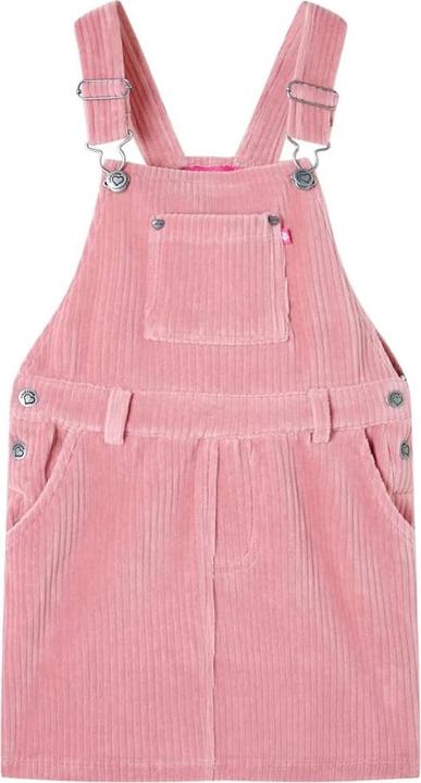 Actual product image VidaXL Children's dungaree dress corduroy light pink 92,Material: 58 % cotton (92)