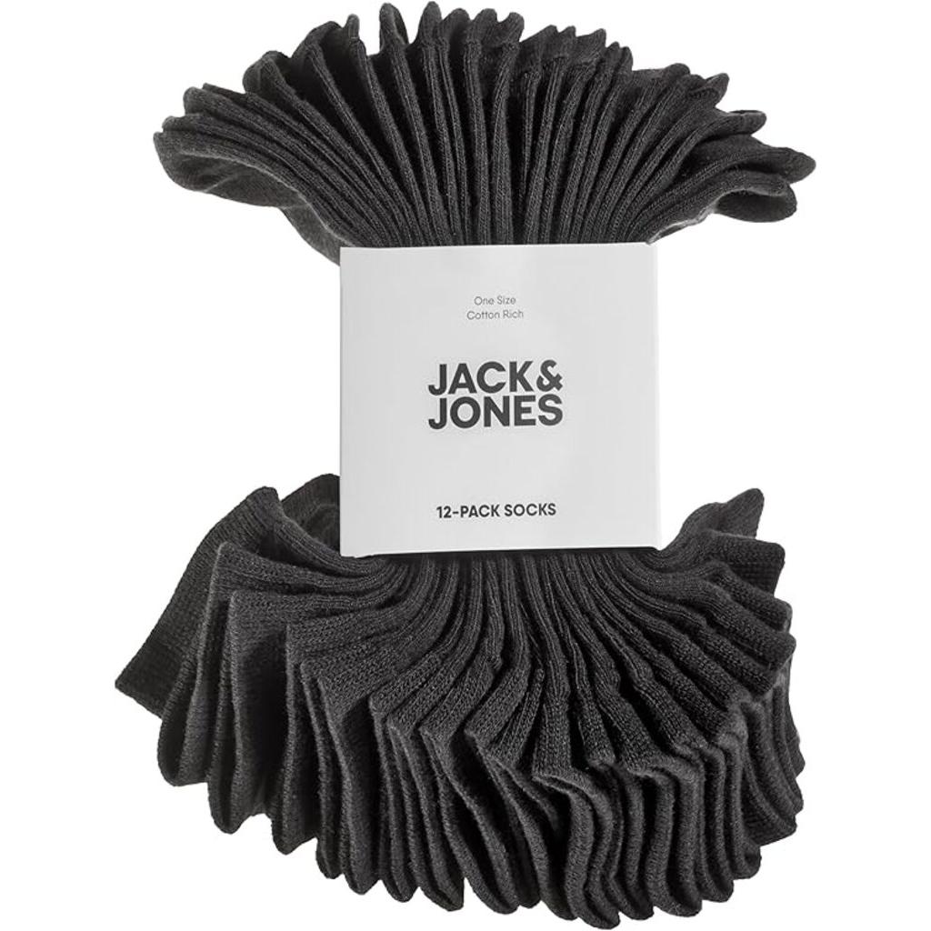 Jack & Jones, Socken, Unisex Sneaker Socken 12er Pack, Schwarz, (12er Pack, 35, 38)
