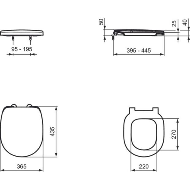 Thumbnail - Ideal Standard, WC Deckel, Connect Freedom WC Sitz mit Stangenscharnier E8244
