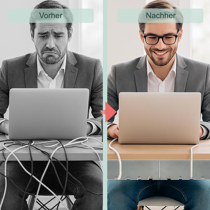 Produktbild Relaxdays Kabelkanal für Schreibtisch 2er Set (Kabelkanal, 10 cm)