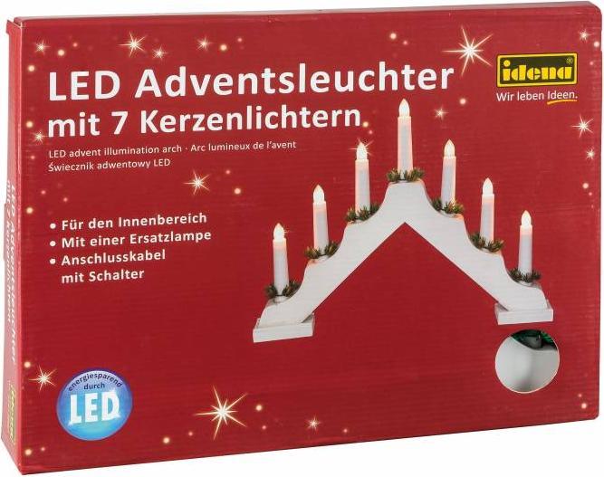 Produktbild Idena Adventsleuchter LED Dekoleuchte weiss (55 cm, 1x)
