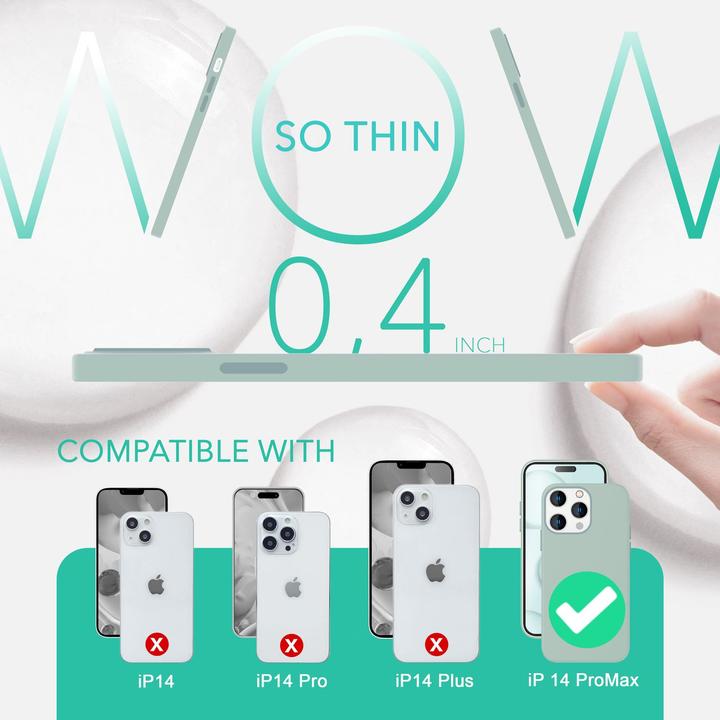 Image du produit Nalia Liquid Silicone Housse avec fonction MagSafe & 2x verre de protection d'écran (Apple iPhone 14 Pro Max)