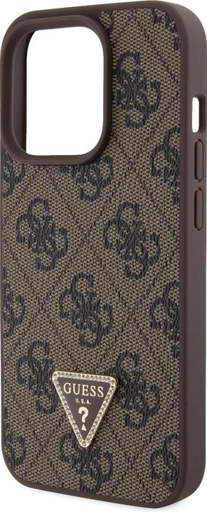 Produktbild Guess PU Leather Metal Logo Strass Crossbody Case für Apple iPhone 15 Pro - brown (Apple iPhone 15 Pro)