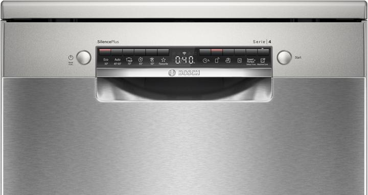 Image du produit Bosch Hausgeräte Serie 4, Lave-vaisselle pose libre, 60 cm, Acier brossé anti-traces de doigts, SMS4EVI08E