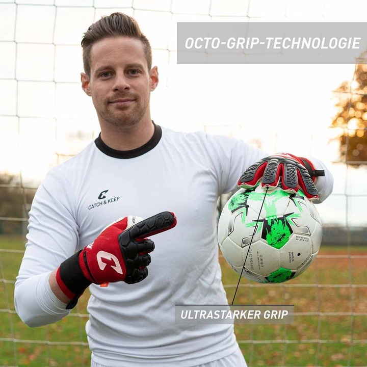 Image du produit Catch & Keep Gants de football Fly Protect taille 9 Rouge Gardien de but Gants de gardien de but (9)