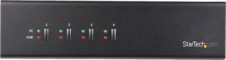 Produktbild StarTech com 4 Port Dual Monitor DVI KVM Switch mit USB 3.0 Hub - Dual Link DVI Umschalter, 18 W, Sc