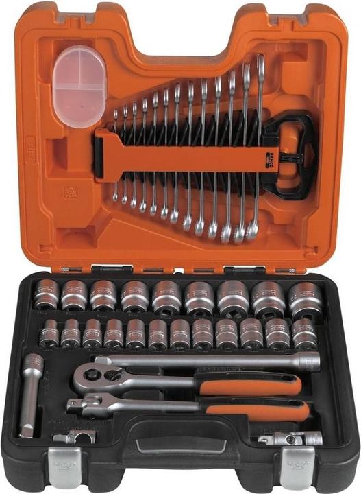 Produktbild Bahco 1/2"-Steckschlüssel-Satz, metrisch, Sechskant, inklusive Ring-Maulschlüssel-Satz - 40-teilig (1/2")