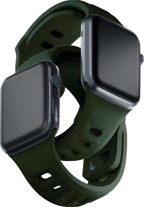 Produktbild 3MK Silicone Watch Strap Ciemnozielony/ Dark Green dla Apple Watch 42/44/45/49mm (Silicone, Stainless Steel)