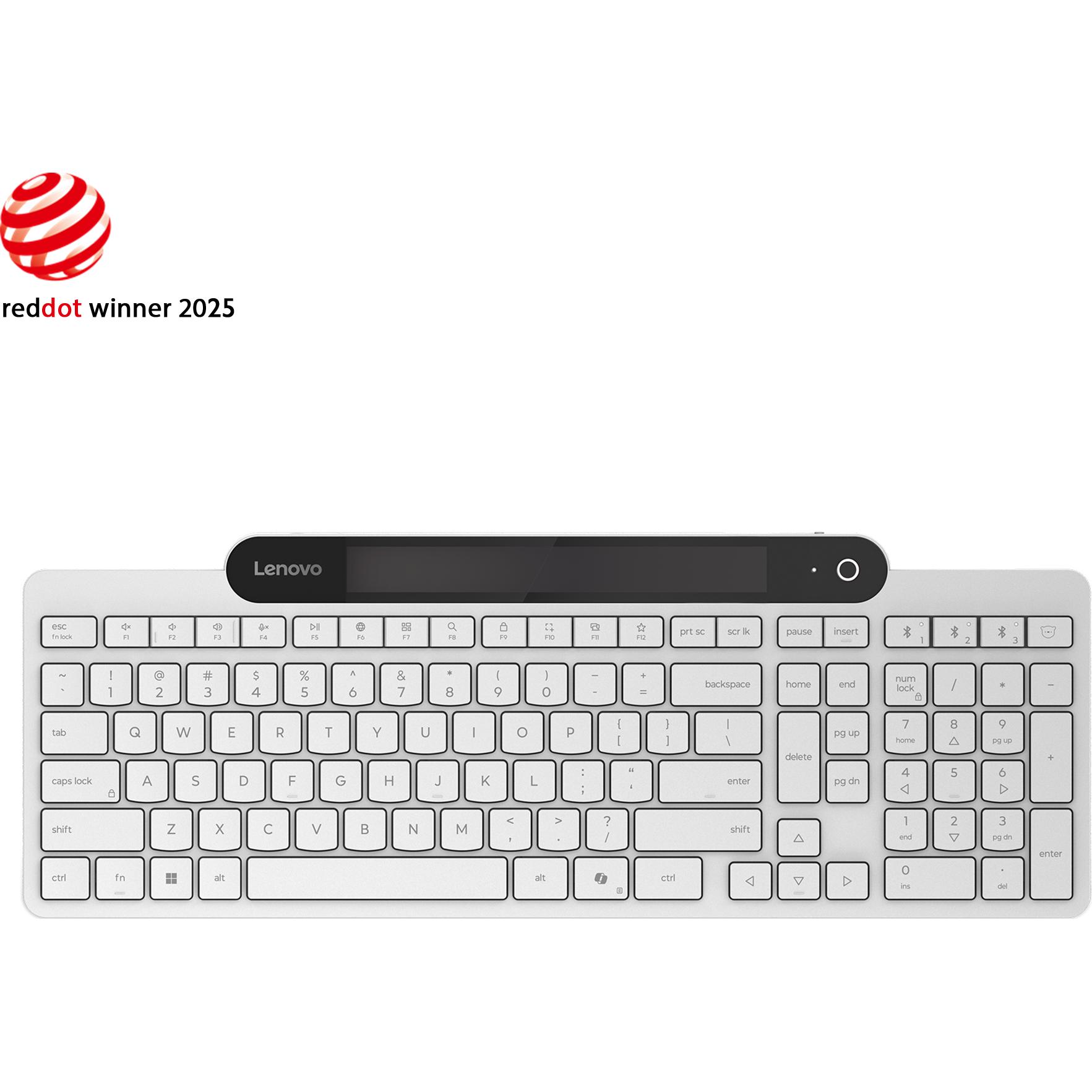 Lenovo Accessories 800 Self-Charging Bluetooth Keyboard-US English, Notebook Ersatzteile, Weiss