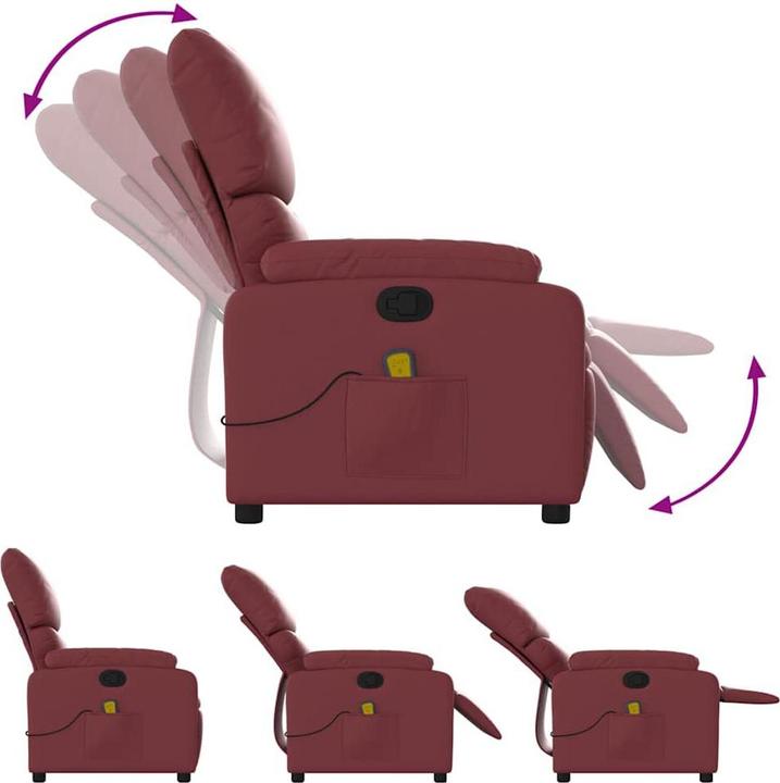 Immagine prodotto vidaXL Sedia da massaggio in similpelle rosso vino, colore: rosso vino, materiale