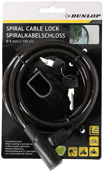Actual product image Dunlop Spiral cable lock (150 cm)