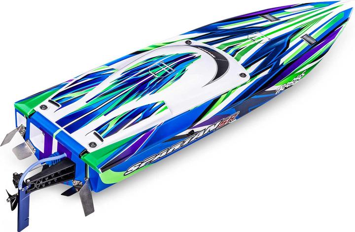 Image du produit Traxxas BOAT SPARTAN SR 1037mm 1:10 EP RTR GREEN TQi 2.4GHz SANS chargeur et SANS accu