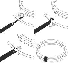 Immagine prodotto Label-the-cable LTC BASIC 10 Raccoglitore con gancio e anello di alimentazione rt, gb, bl (Fascette in velcro, 170 mm, 10 pz.)