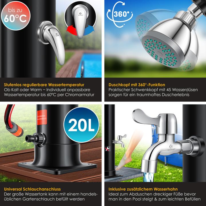 Produktbild Kesser Solar Gartendusche Solardusche mit Schutzhaube