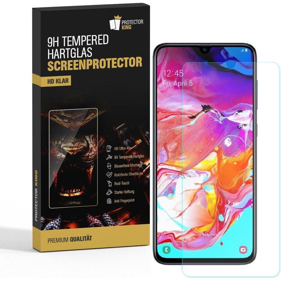 Protectorking 3x echtes Tempered 9H Panzerhartglas 3D KLAR (3 Stück, Samsung Galaxy A70), Smartphone Schutzfolie