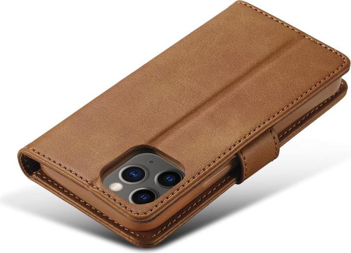 Produktbild Ueli Express iPhone 12 / iPhone 12 Pro Buch Etui Tasche Echtleder mit Kartenfach Hellbraun (Apple iPhone 12, Apple iPhone 12 Pro)