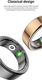 Immagine prodotto Powerton SMART Ring Grösse 8 schwarz / Smart Ring / BT 5.0 / IP68 (8, Nero, Oro)
