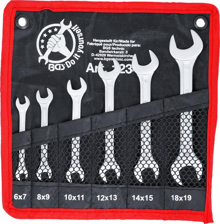 Actual product image BGS Double Open End Spanner Set 6 x 7 - 18 x 19 mm 6 pcs.