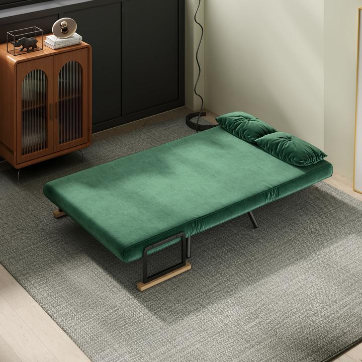 Produktbild Homcom Schlafsofa Stahl, Polyester Grün