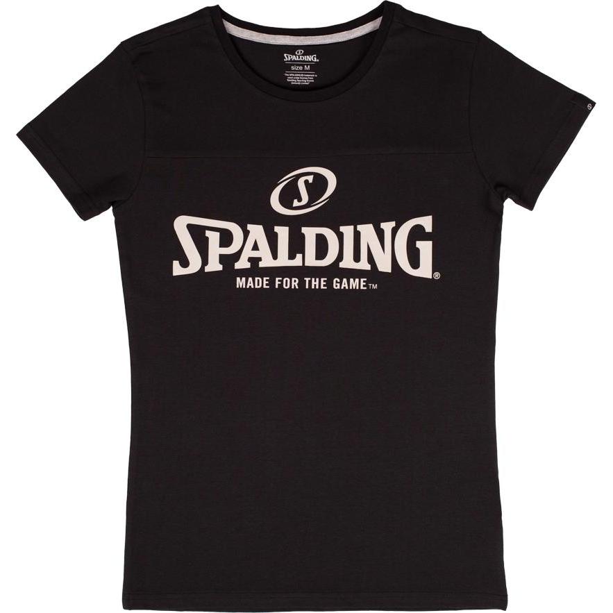 Spalding, Damen, Sportshirt, Essential Logo Tee Damen (L), Schwarz, L
