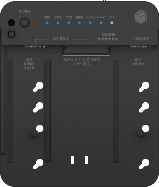 Produktbild Icy Box Klon- und DockingStation für für 2 M.2 NVMe SSDs und HDDs, IB-2913MCL-C31