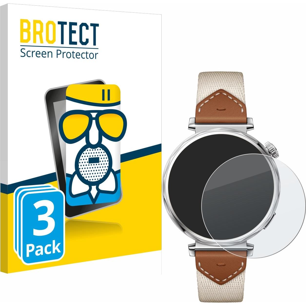 BROTECT Schutzglas Schutzfolie Glas Folie Displayschutz matt, Smartwatch Schutzfolie, Grau