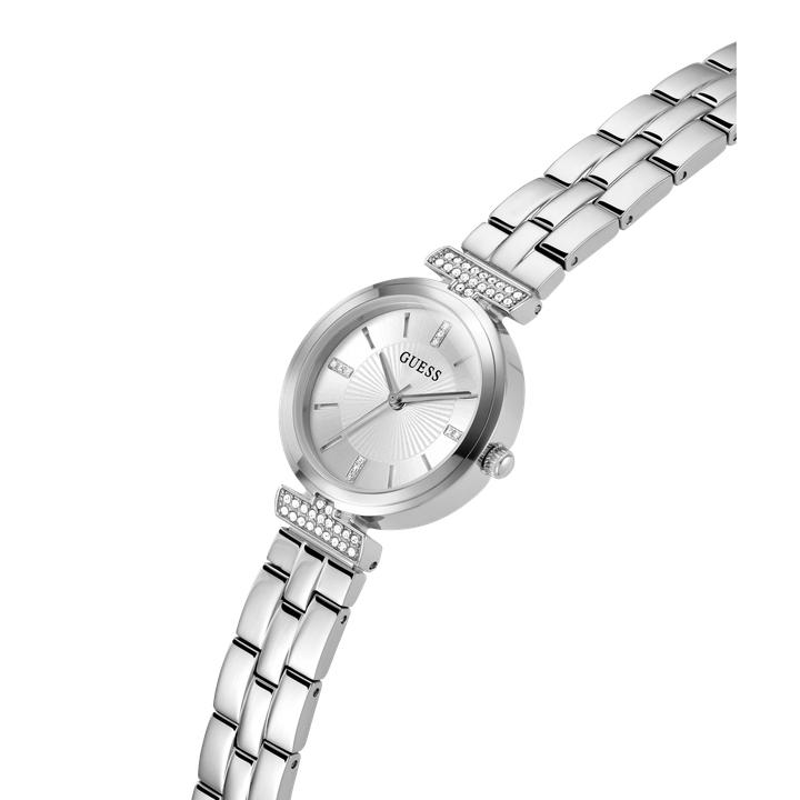 Produktbild Guess P SLV CS W/ CRYS / SUN SLV DL / P SLV BRCT Armbanduhr (Uhr mit Schmuckstein, 28 mm)