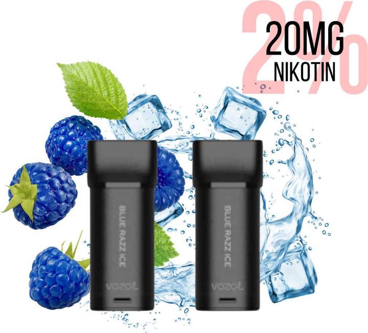 Actual product image Vozol Switch 600 POD, Blue Razz ICE (Bilberry)