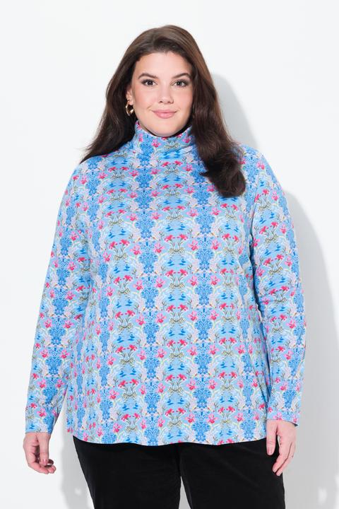 Produktbild Ulla Popken Shirtrolli, floraler Druck, Rollkragen, Langarm (50, 52)
