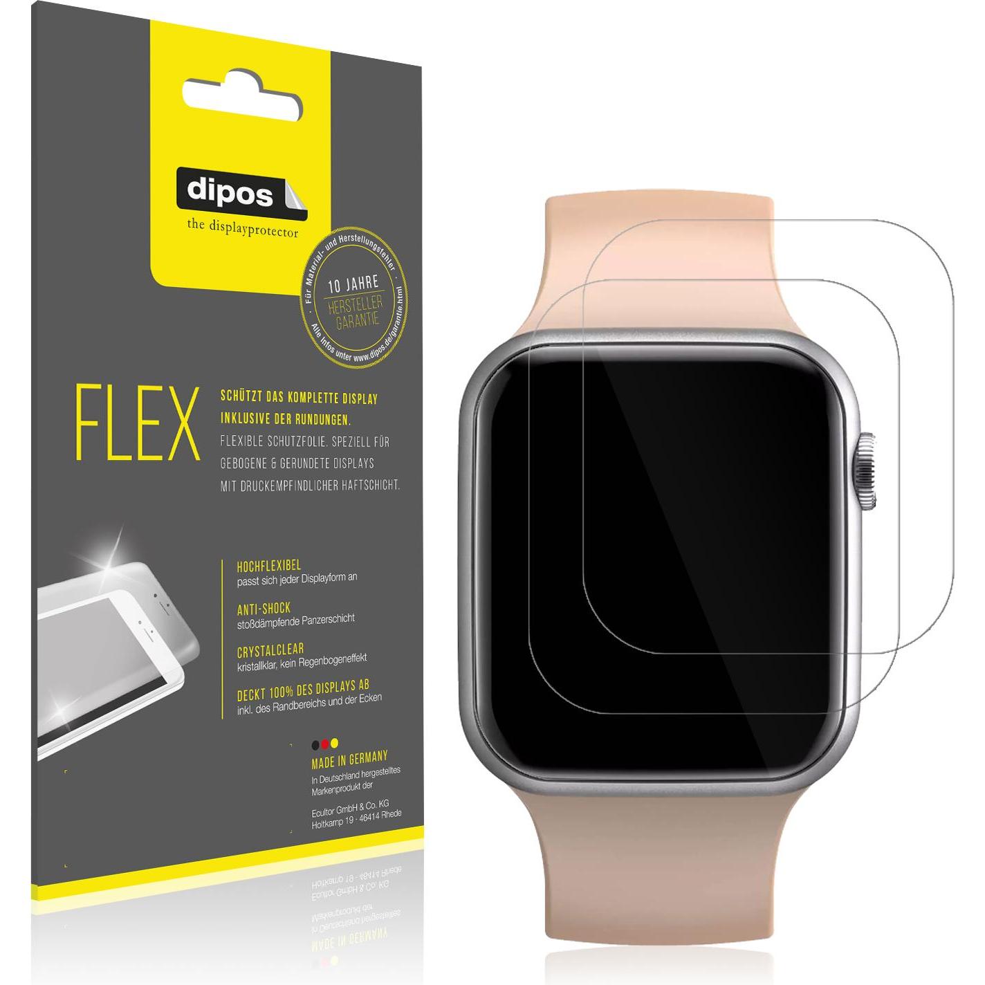 Dipos Displayschutzfolie Full-Cover 3D, Smartwatch Schutzfolie, Transparent