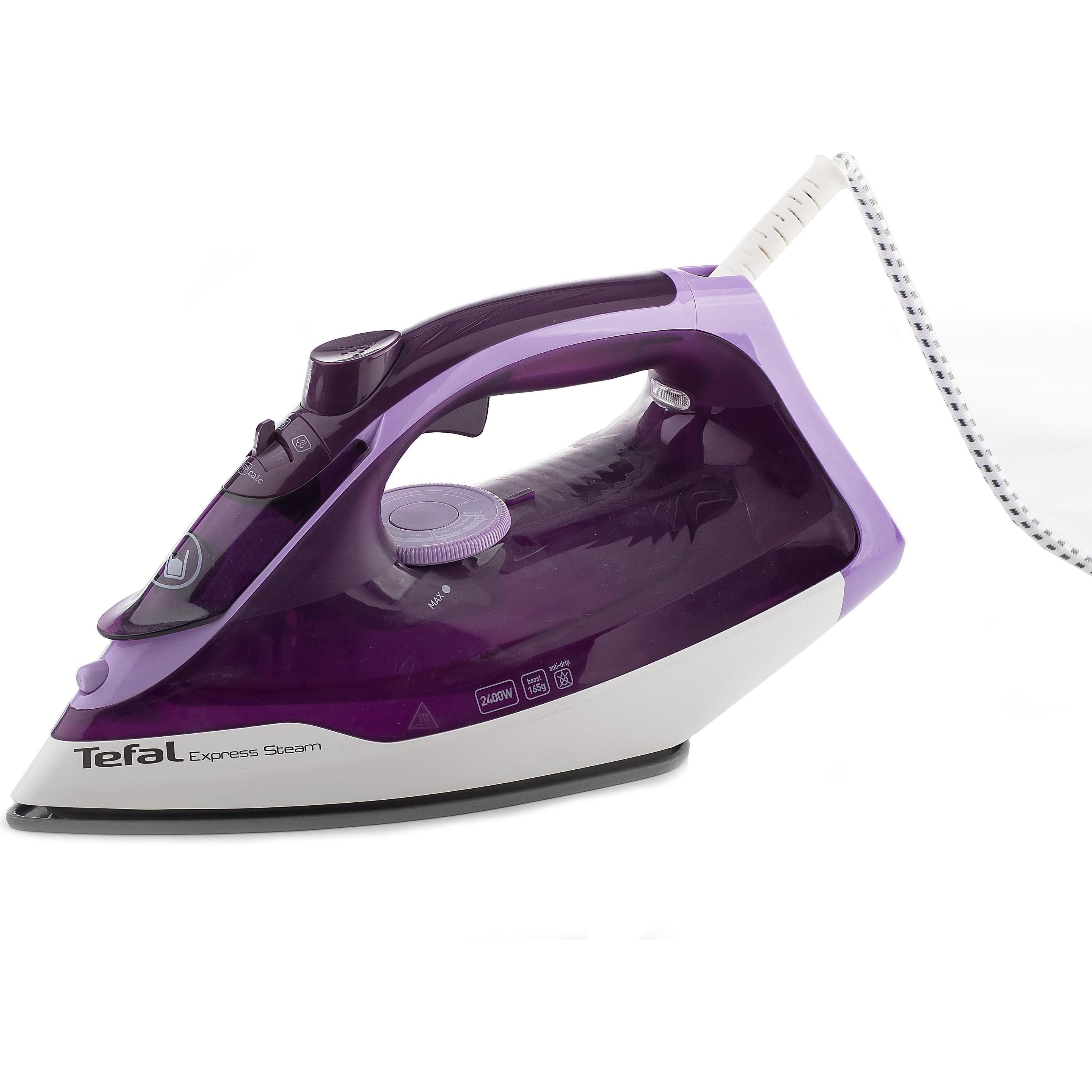 Tefal Stoomstrijkijzer Express-Steam FV2836, Strijkijzer, Wit, Paars