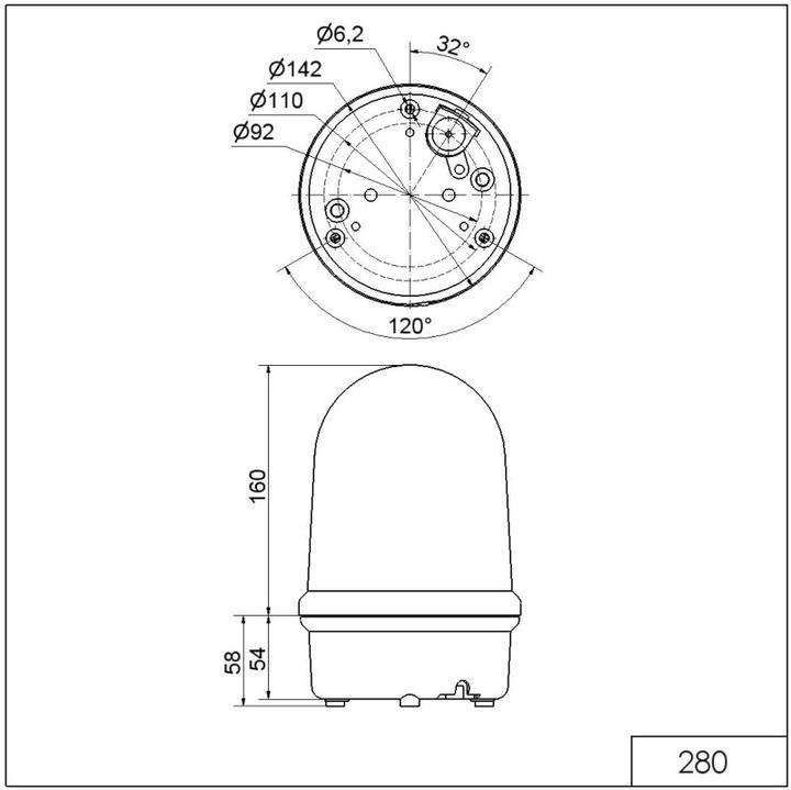 Immagine prodotto Werma Rotating beacon,LED, Ylw, 24Vdc