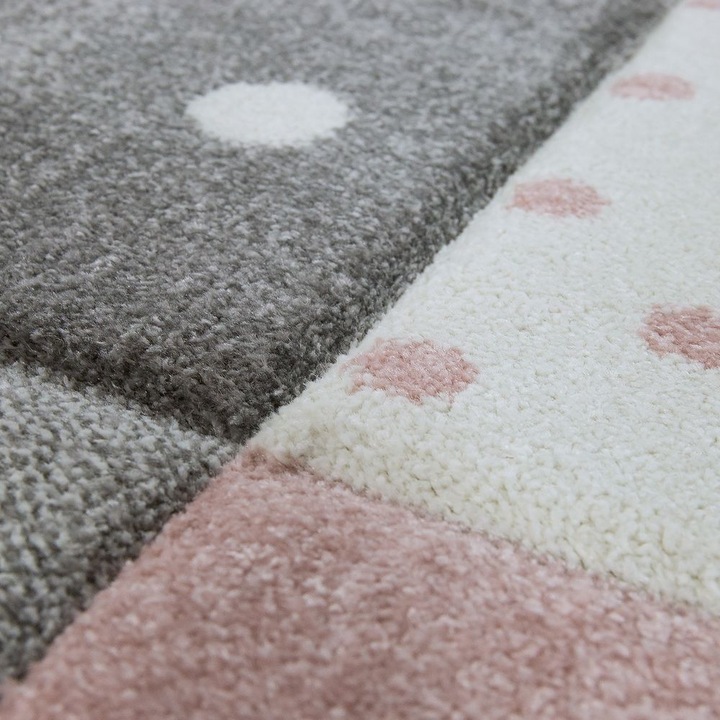 Produktbild Paco Home Teppich Kinderzimmer Herz Krone Punkte Rutschfest Lila (240 x 340 cm)