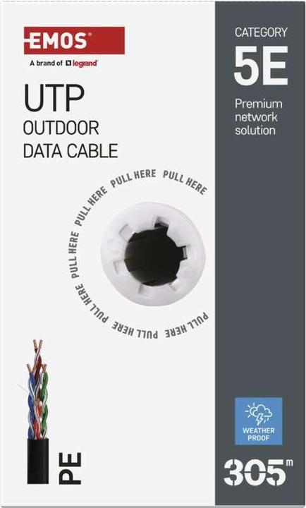 Produktbild Emos Utp Cable Cat5e Pe Outdoor 305m Box (UTP, CAT5e, 305 m)