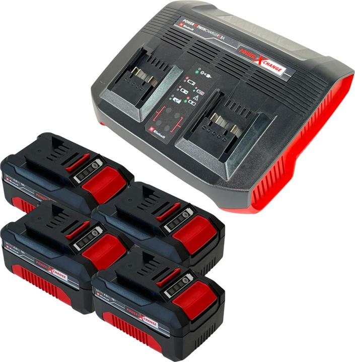 Produktbild Einhell PXC Starter Kit 4x Power X-Change Akku 18 V 4,0 Ah ( 4x 4511396 ) + Power X-Twincharger 3A (18 V)