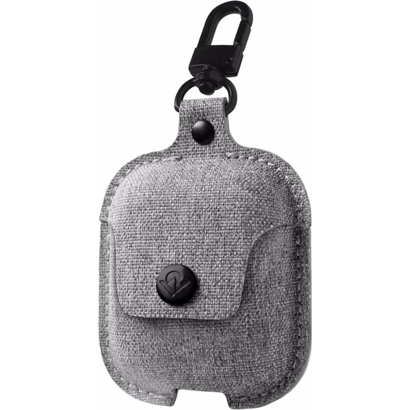 TwelveSouth AirSnap Stofftasche für AirPods Fog (Kopfhörer Tasche), Kopfhörertasche + Schutzhülle, Grau