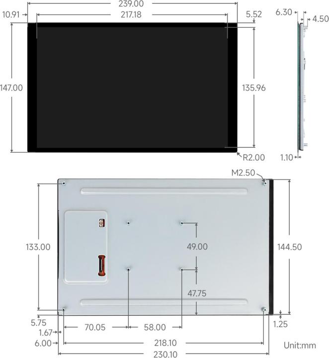 Produktbild WaveShare 10.1inch DSI Capacitive Touch Display, 800×1280