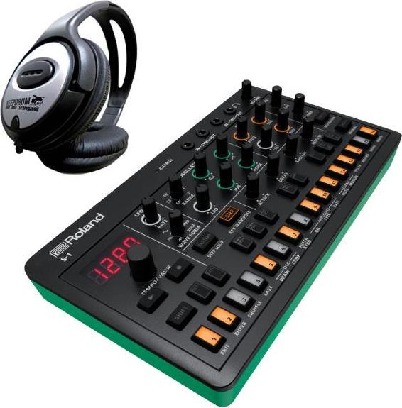 Produktbild Roland Aira S-1 Tweak Synthesizer mit Kopfhörer