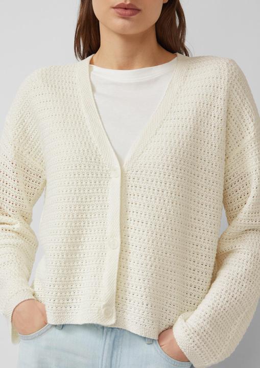 Produktbild s.Oliver Feinstrick-Cardigan aus Baumwollmix mit V-Ausschnitt (36)