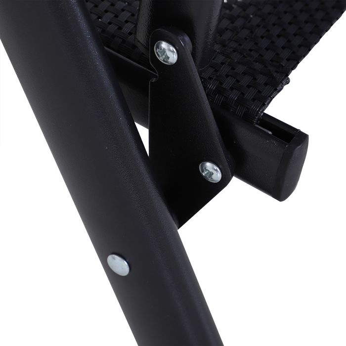 Produktbild Swisshandel24 Campingstühle 2er Set Klappstuhl, Armlehnen, Metall Schwarz 58x64x94cm