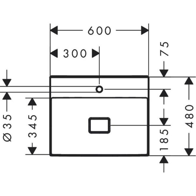 Thumbnail - hansgrohe, Waschbecken, Xevolos E Waschtisch, ohne Überlauf, 600x480mm, SmartClean, ungeschliffen, mit Ablaufgarn (621 m...