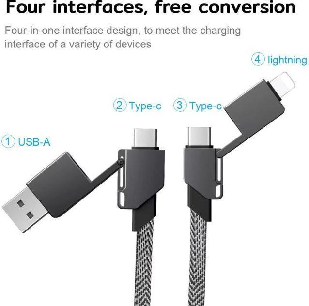 Image du produit MU Classic Câble de chargement 4 en 1 (USB 3.0, 100 W)