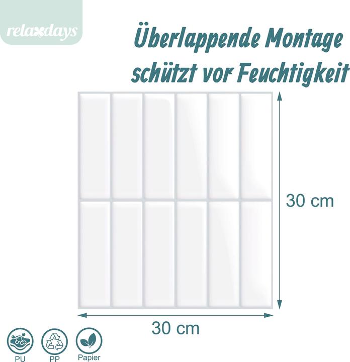 Image du produit Relaxdays dalles adhésives (30 x 30 cm)