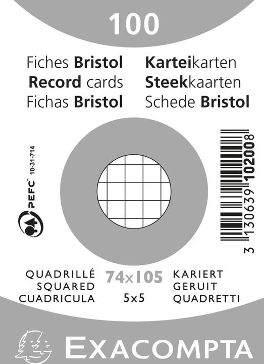 Actual product image Exacompta Index cards (74 x 105 mm, 205 g/m², 100 x)