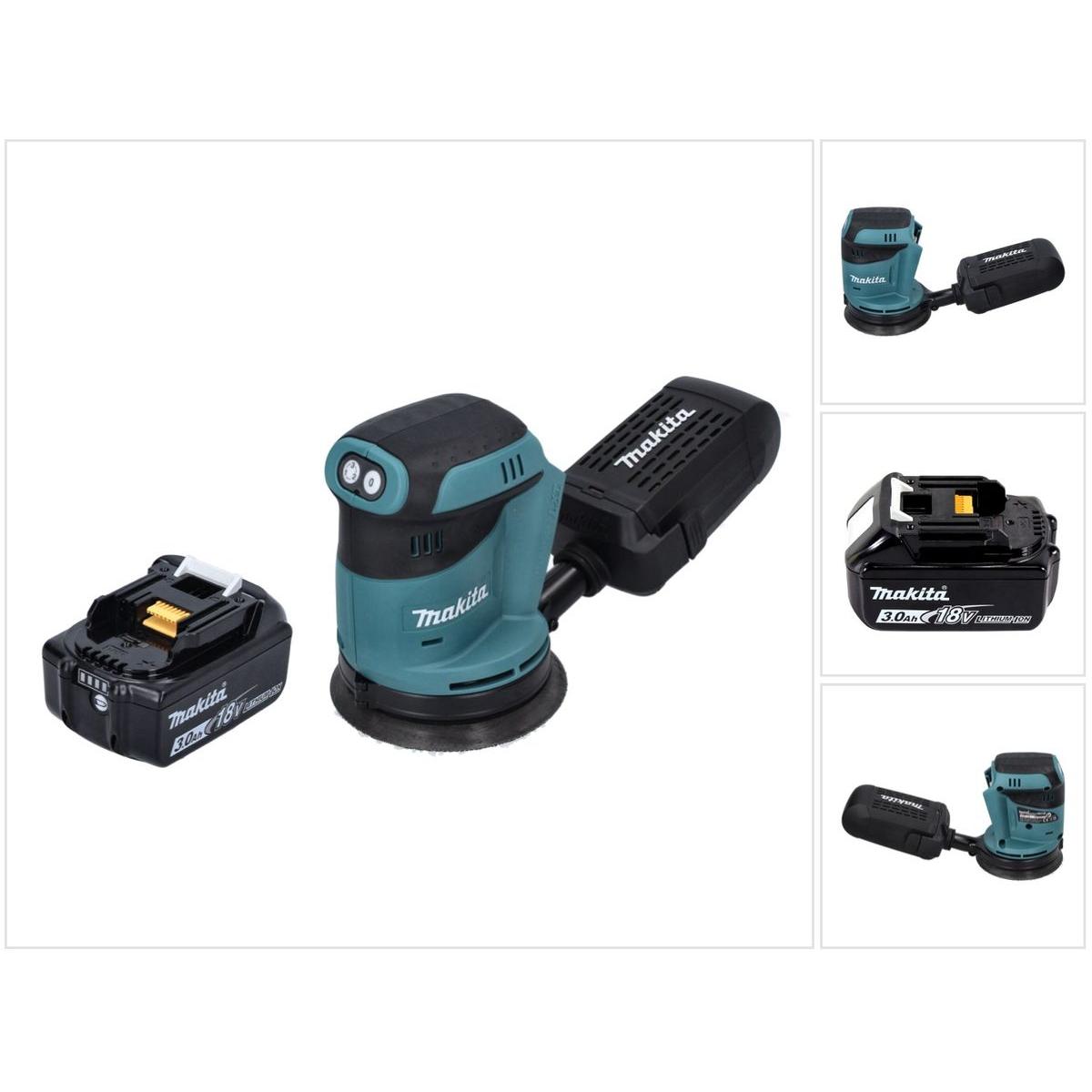 Makita, Schleifmaschine + Poliermaschine, DBO 180 F1 Akku Exzenterschleifer 18 V 125 mm + 1x Akku 3,0 Ah - ohne Ladegerä...
